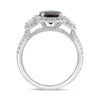 LARGE 2.60CT DIAMOND & AAA PURPLE SAPPHIRE 18KT WHITE GOLD OVAL ENGAGEMENT RING
