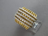 EXTRA LARGE 1.05CT DIAMOND 14KT 2 TONE GOLD MULTI ROW MULTI BAR CRISS CROSS RING