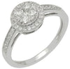ESTATE .50CT DIAMOND 14KT WHITE GOLD ROUND HALO CLUSTER SEMI ETERNITY LOVE RING