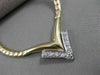 ESTATE DIAMOND 14KT WHITE & YELLOW GOLD OPEN V SHAPE ARROW NECKLACE 16.5" #20744