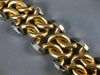 ANTIQUE LARGE & LONG 18K WHITE & ROSE GOLD 3D CLASSIC WOVEN LINK BRACELET #20618