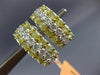 ESTATE WIDE 5.22CT WHITE & FANCY YELLOW DIAMOND 18KT 2 TONE GOLD 3 ROW EARRINGS