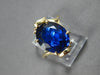 ESTATE AAA SAPPHIRE 14K YELLOW GOLD 3D CLASSIC OVAL FUN LOVE RING #27850