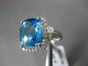 ESTATE 6.27CTW DIAMOND & AAA BLUE TOPAZ 14KT WHITE GOLD 3D FILIGREE HALO RING
