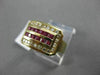 ESTATE 1.40CTW ROUND DIAMOND & AAA RUBY 14KT YELLOW GOLD SQUARE COCKTAIL RING