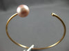 .06CT DIAMOND & AAA PINK SOUTH SEA PEARL 18KT ROSE GOLD FLEXIBLE BANGLE BRACELET