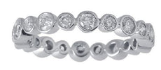 ESTATE 1.0CT DIAMOND 14KT WHITE GOLD 3D ROUND BEZEL ETERNITY ANNIVERSARY RING