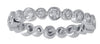 ESTATE 1.0CT DIAMOND 14KT WHITE GOLD 3D ROUND BEZEL ETERNITY ANNIVERSARY RING