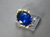 ESTATE AAA SAPPHIRE 14K YELLOW GOLD 3D CLASSIC OVAL FUN LOVE RING #27850
