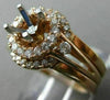 WIDE .33CT DIAMOND 14KT ROSE GOLD HALO STACKABLE SEMI MOUNT ENGAGEMENT RING SET