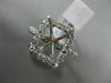 LARGE .72CT DIAMOND 14KT WHITE GOLD EMERALD CUT HALO SEMI MOUNT ENGAGEMENT RING