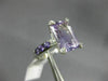 LARGE 4.17CT DIAMOND & AAA AMETHYST 14K WHITE GOLD ROUND & EMERALD FILIGREE RING