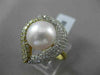 ESTATE 1.02CT DIAMOND 18KT TWO TONE GOLD AAA SOUTH SEA PEARL HEART SHAPE RING