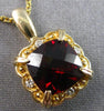 2.09CT DIAMOND & AAA GARNET 14KT YELLOW GOLD 3D FILIGREE FLORAL FLOATING PENDANT