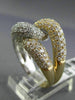 ESTATE LARGE 4.54CT DIAMOND 14KT WHITE & YELLOW GOLD 3D LOVE KNOT INFINITY RING