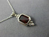 ESTATE .50CT AAA GARNET 14K WHITE GOLD SOLITAIRE OCTAGON FLOATING PENDANT #22982