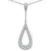 ESTATE 1.60CT DIAMOND 18KT WHITE GOLD 3D ROUND TEAR DROP PAVE FLOATING PENDANT
