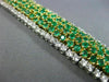 ESTATE LARGE 8.08CT DIAMOND & AAA EMERALD 18KT TWO TONE GOLD 3D TENNIS BRACELET