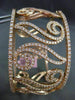 ESTATE WIDE 5.30CT DIAMOND 14KT ROSE GOLD 3D FILIGREE MULTI LEAF BANGLE BRACELET