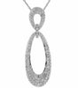 ESTATE .68CT DIAMOND 14KT WHITE GOLD 3D PAVE FLOWER TEAR DROP FLOATING PENDANT