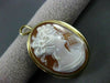 ANTIQUE LARGE 18KT YELLOW GOLD FILIGREE LADY SHELL CAMEO PENDANT & BROOCH #19491