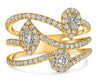 LARGE 1.07CT DIAMOND 14KT YELLOW GOLD MULTI SHAPE SOLITAIRE CRISS CROSS FUN RING