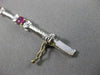 ANTIQUE WIDE 2.80CT DIAMOND & AAA RUBY 14KT TWO TONE GOLD TENNIS BRACELET #1456