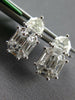 1.2CT DIAMOND 18K WHITE GOLD BAGUETTE ASSCHER & MOON STONE CLUSTER STUD EARRINGS