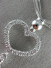 ANTIQUE .70CT DIAMOND 14K WHITE GOLD 3D CLASSIC DROP HEART TASSEL NECKLACE #9517