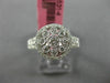 ESTATE WIDE .81CT DIAMOND 18KT WHITE GOLD FLOWER MILGRAIN CIRCULAR PROMISE RING