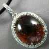 LARGE 9.91CT DIAMOND & AAA CABOCHON TOURMALINE 18KT WHITE GOLD 3D OVAL PENDANT