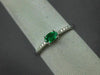 ESTATE .28CT DIAMOND & AAA EMERALD 14KT WHITE GOLD ROUND & OVAL CLASSIC FUN RING