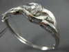 ANTIQUE WIDE .22CT OLD MINE DIAMOND 14KT WHITE GOLD SWIRL BANGLE BRACELET #22146