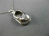 ESTATE .03 DIAMOND 14KT WHITE GOLD HANDCRAFTED BOW BABY GIRL SHOE PENDANT #21949