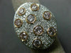 EXTRA LARGE 3.79CT WHITE & PINK DIAMOND 18KT WHITE & ROSE GOLD 3D OVAL FUN RING