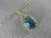 ESTATE 1.96CT DIAMOND & AAA BLUE TOPAZ 14KT YELLOW GOLD RECTANGULAR LOVE PENDANT