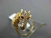 LARGE .96CT WHITE & FANCY YELLOW DIAMOND & AAA RUBY 18KT ROSE GOLD 3D HORSE RING