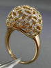 ESTATE LARGE 1.26CT DIAMOND 14KT ROSE GOLD 3D FILIGREE DOME SHAPE BUTTERFLY RING