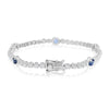 2.60CT DIAMOND & AAA SAPPHIRE 14KT WHITE GOLD 3D ROUND ETERNITY TENNIS BRACELET