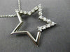 ESTATE LARGE .48CT DIAMOND 14KT WHITE GOLD 3D OPEN STAR FLOATING PENDANT #18776