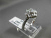 ANTIQUE WIDE .56CT ROUND DIAMOND 18KT WHITE GOLD FLOWER FILIGREE RING VVS #10912