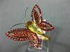 ESTATE LARGE 2.05CT MULTI GEM 18KT WHITE & ROSE GOLD HANDCRAFTED BUTTERFLY RING