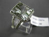 ESTATE LARGE 8.35CT DIAMOND & AAA GREEN AMETHYST 14K WHITE GOLD DOUBLE BAND RING