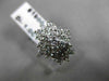 ESTATE LARGE 1.0CT ROUND DIAMOND 14KT WHITE GOLD FLOWER CLUSTER RING VVS #16302