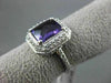 ESTATE LARGE 4.96CTW DIAMOND & AAA AMETHYST 14KT WHITE GOLD 3D HALO FUN RING