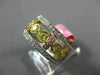 GIA 1.10CT MULTI COLOR DIAMOND 18KT TRI COLOR GOLD 3D FILIGREE ANNIVERSARY RING