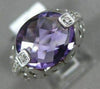 ESTATE 4.60CT DIAMOND & AAA AMETHYST 14KT WHITE GOLD 3D OPEN FILIGREE FUN RING