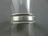 ESTATE WIDE 14KT WHITE GOLD FILIGREE DOUBLE ROPE DESIGN MENS WEDDING RING #1316
