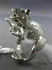 LARGE 5.8CT WHITE & FANCY COLOR DIAMOND & PINK SAPPHIRE 18K WHITE GOLD FROG RING