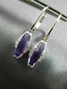 ESTATE 1.31CT DIAMOND & AAA AMETHYST 14KT WHITE GOLD TRAPEZOID HANGING EARRINGS